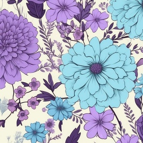 Purple and Blue Flowers 