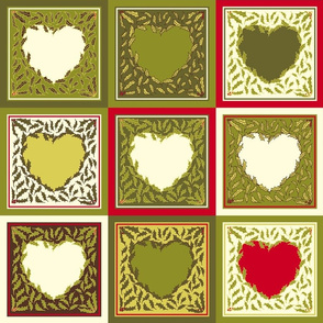 Antique Holly Hearts - Quilt