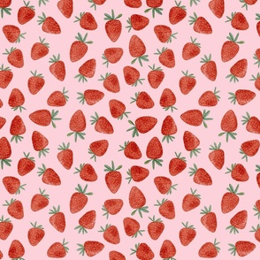 Strawberries pink repeat tile