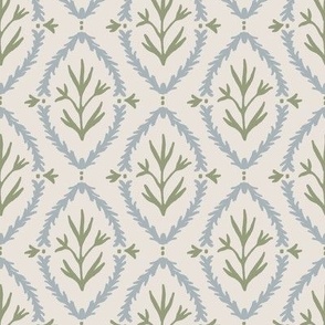 Garden Party blue green grandmillennial floral