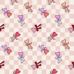 Heart Lollipop on pink checkered