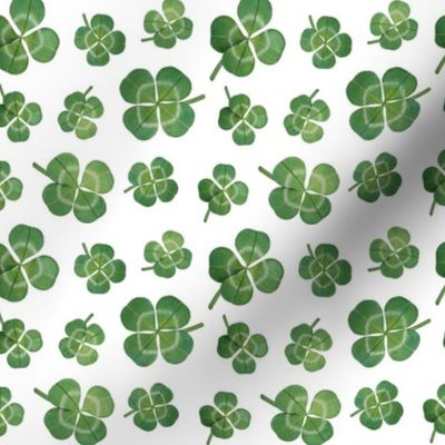 Lucky Four Leaf Clover Green And White Shamrock