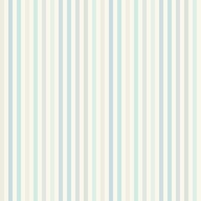Welcoming Walls Light Cream and Pastel Vertical Rainbow Stripes small scale