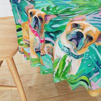 French Bulldog Frenchie Tropical Pattern - Vibrant Colors 