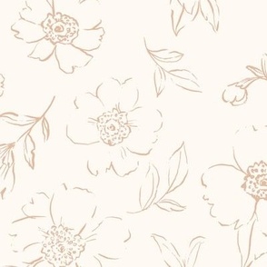 Sweet Peonies sketch in tan 12