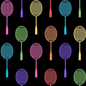 Badminton in rainbow and black