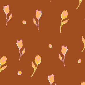 Pink and yellow girly floral Terra cotta background