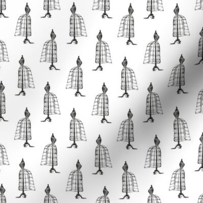 Vintage Dress Form Pattern | Victorian Dress Form | Dressmaking | Dressmakers | Sewing | Seamstress | Black and White | 1