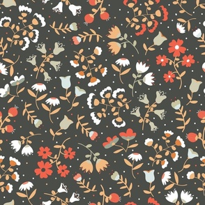 Fairytale Garden - Coral and Black