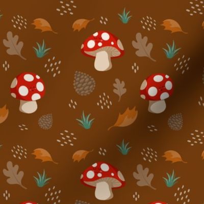 Cute Mushrooms, Burnt Orange