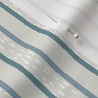 Moody Blue Magnolia Vertical Stripe Wallpaper and Curtains