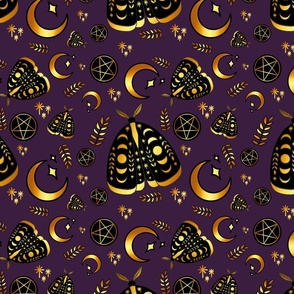 Gold Celestial Moth Purple 