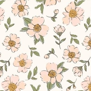 Sweet Peonies in cream 7in