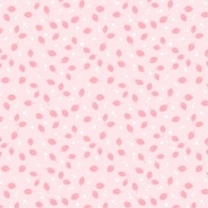 Marshmallow Pink - Spring Leaves and Dots - small