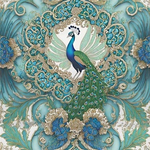 Majestic Peacock in Teal