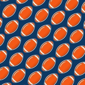 Football Diagonal (Navy and Orange)