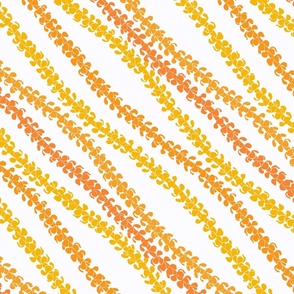 Diagonal Puakenikeni Lei Stencils Yellows and Oranges dark orange