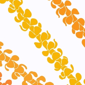 Large Diagonal Puakenikeni Lei Stencils Yellows and Oranges dark orange