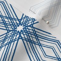 Star Blazing Imperfect Lines - geometric stars - Blue and white