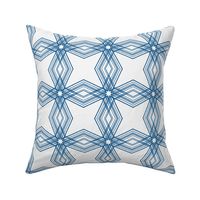 Star Blazing Imperfect Lines - geometric stars - Blue and white