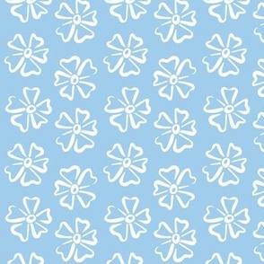 Blue Background White Flower