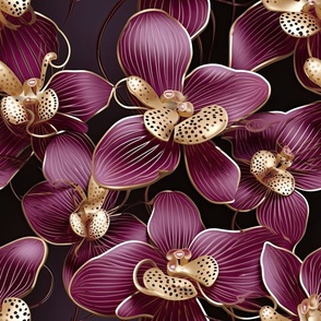 3D_Bold_Fuchsia_Gold_Orchids ATL_1846