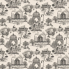 Agra Toile / small in classic black and white 