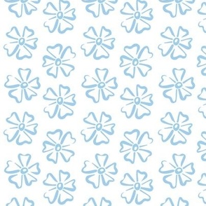 White Background Blue Flower