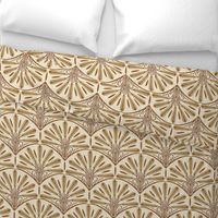 Breaking Bread 2: Art Deco Wheat in Gold and Brown, Botanical