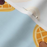 Heart Shaped Waffles on Light Blue