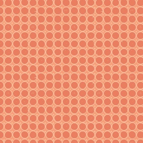 Big Polka Dots in Rows - featuring Peach Fuzz, Pantone color of the year 2024