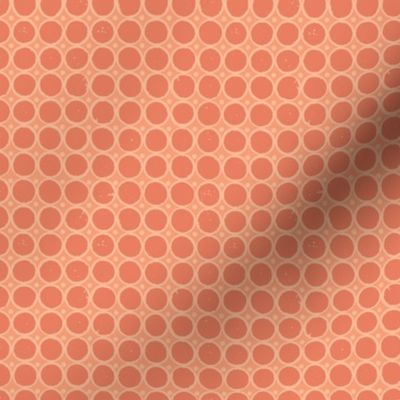 Big Polka Dots in Rows - featuring Peach Fuzz, Pantone color of the year 2024 (Small Scale)