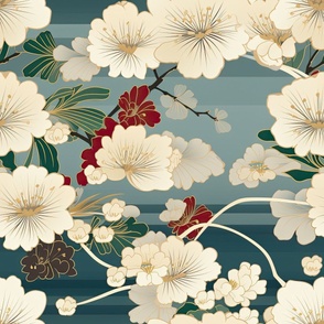 Modern Subtle Ivory Cherry Blossoms CATL_1995