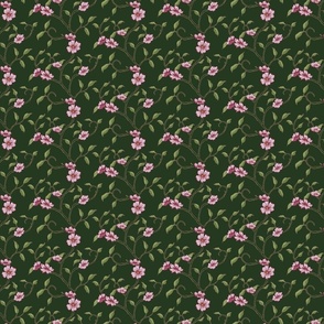Floral trails - pink and green
