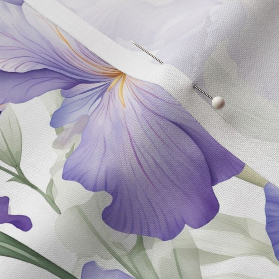 BEAUTIFUL CLASSIC IRISES 3 WATERCOLOR BLUE