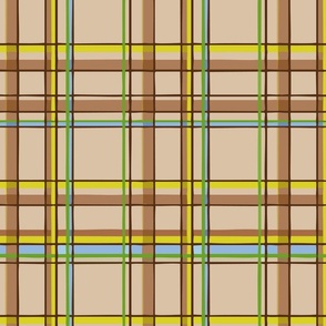 Midcentury Beige Tartan