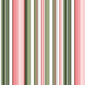 Pink, white  and green stripes wild rose collection