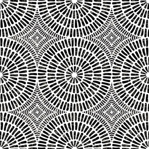 Antique Mosaic Circles - Black on White