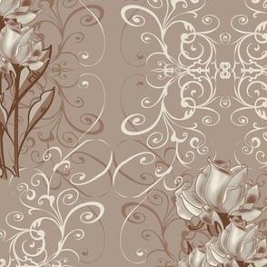 Vintage Victorian Botanical - The Artistic Rose - Soft Neutrals