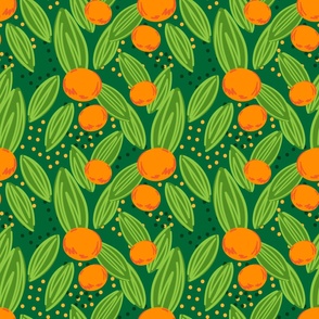 seamless pattern with tangerines