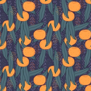 seamless pattern with tangerines
