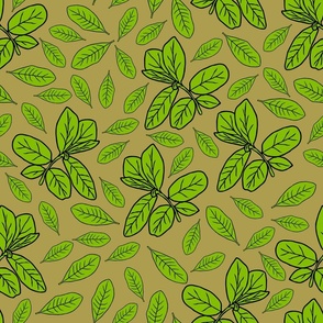 leaves on green (medium)