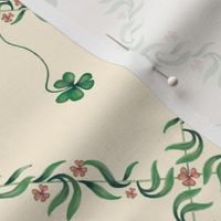 Watercolor Vintage Clover Shamrock - French Romantic - SMALL size 