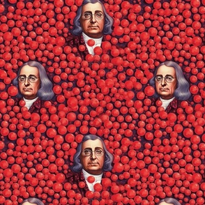 portrait of benjamin franklin in the ball pit