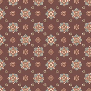 Floral rosette foulard pattern