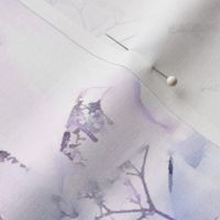 Lilac, Grey and White Calla Lily and Baby's Breath Floral Watercolor Half Drop
