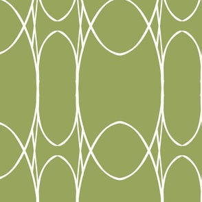 simple geometric oval in green and white