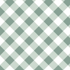 (L) gingham diagonal green Large scale