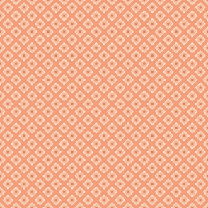 Geometric Foulard in Peach Fuzz, Orange and Cream - Mid Century Modern Retro (smaller scale)