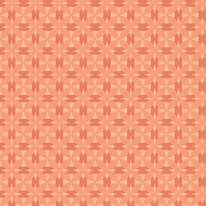 Floral Foulard in Peach Fuzz and Orange - Mid Century Modern (Larger Scale)